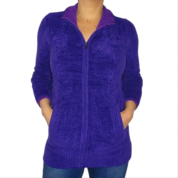Exofficio Full Zip Purple Fuzzy Long Sleeve Jacket Size X Small - Picture 1 of 5